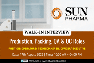 Sun Pharma Paonta Sahib Hiring – Walk-In Interview