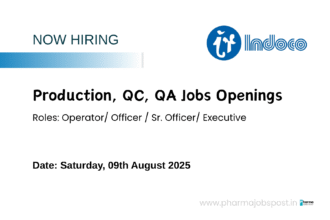 Walk-In Interview at Indoco Remedies Ltd. Baddi – Production, QC, QA Jobs