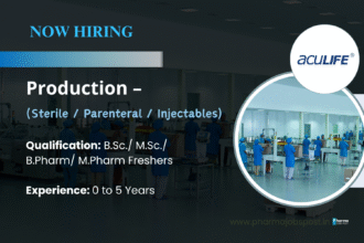 Aculife Healthcare Walk-In Interview – B.Sc./ M.Sc./ B.Pharm/ M.Pharm Freshers