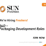 Freshers Opening in R&D Packaging Development at Sun Pharma