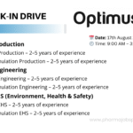 Optimus Pharma Walk-In Drive – API, Formulation & EHS Jobs