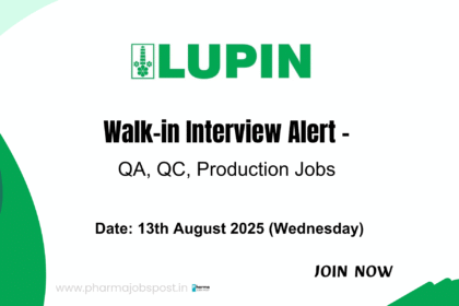 Walk-in Interview for Production & Quality Jobs at Lupin Manufacturing Solutions Ltd
