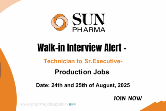Sun Pharma Indore Recruitment Drive 2025