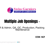 Swiss Garnier Hiring: Multiple Job Openings