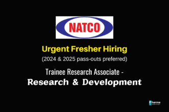Trainee Research Associate Jobs at Natco Pharma