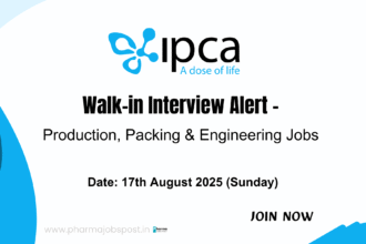 Walk-In Interview at Ipca Laboratories – Pharma Jobs