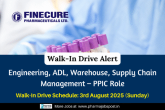 Job Opportunities in Engineering, ADL, Warehouse & SCM(PPIC) at Finecure Pharma