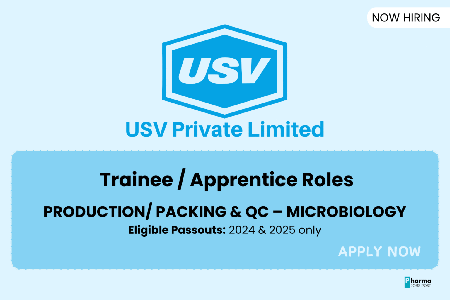 USV Pvt. Ltd. Hiring Trainee & Apprentice Roles