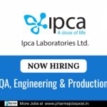Vacancies at Ipca Laboratories