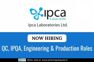 Vacancies at Ipca Laboratories