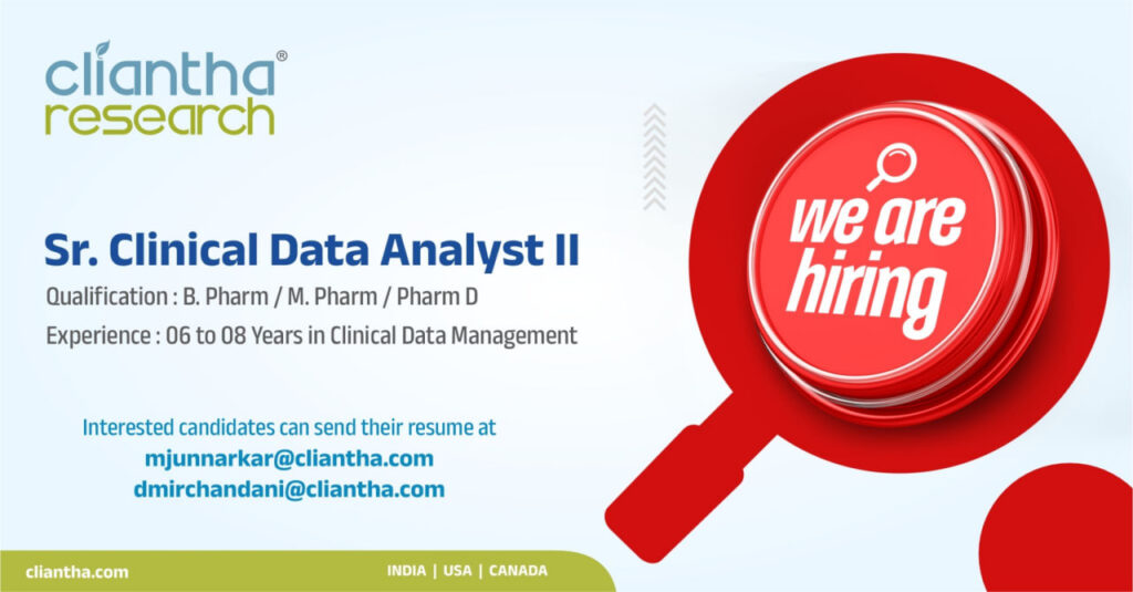 Sr. Clinical Data Analyst II Jobs at Cliantha Research