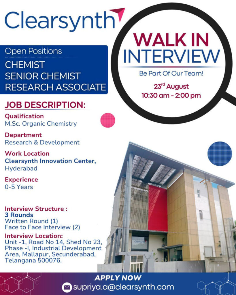 Clearsynth Walk-In Interview 