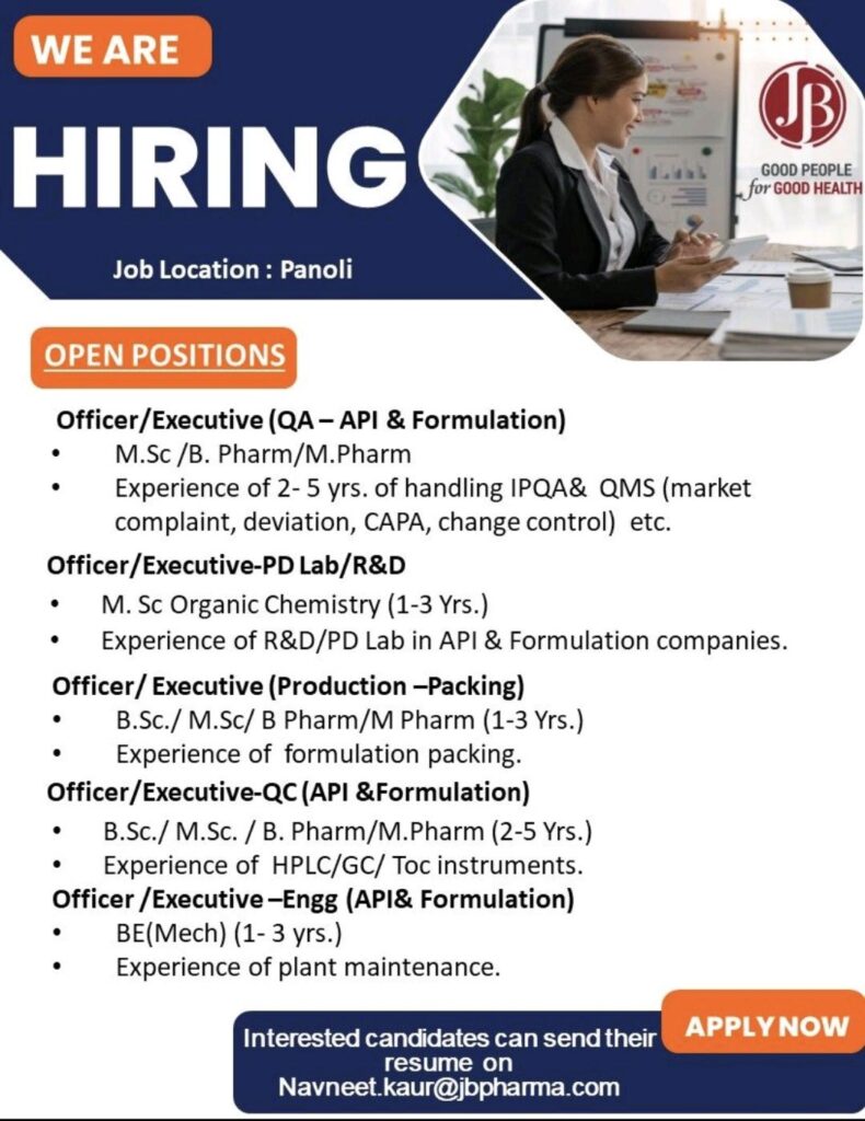 Job Openings at JB Pharma – Exciting Career Opportunities