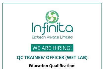 Walk-In Interview at Infinita Biotech for QC Trainee/Officer