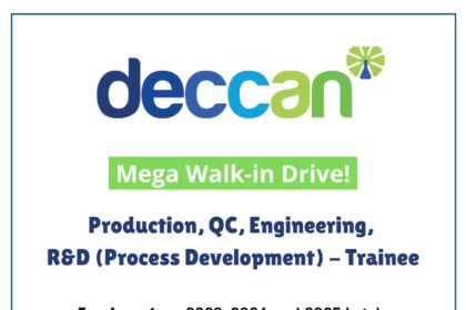 Mega Walk-in Drive at Deccan Fine Chemicals | Jobs for Freshers in Chemistry & Engineering