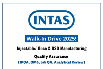 Intas Pharmaceuticals Walk-In Drive Ahmedabad