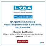 LYKA Labs Limited Hiring at Ankleshwar