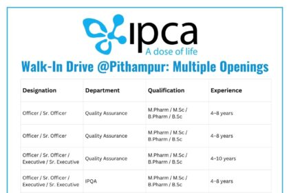 Ipca Laboratories Walk-in Interview 2025 | Pharma Jobs in Pithampur