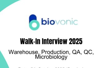 Biovonic Healthcare Walk-in Interview 2025 | Warehouse, QA, QC, Production & Microbiology Jobs