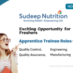 Apprenticeship Opportunity at Sudeep Nutrition