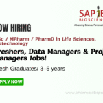 Sapien Bio Hiring | Freshers, Data Managers & Project Managers