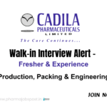 Walk-In Interview in Ahmedabad 2025 | Cadila Pharmaceuticals