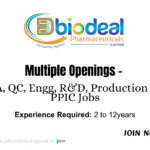 Job Openings at Biodeal Pharmaceuticals Ltd. Nalagarh