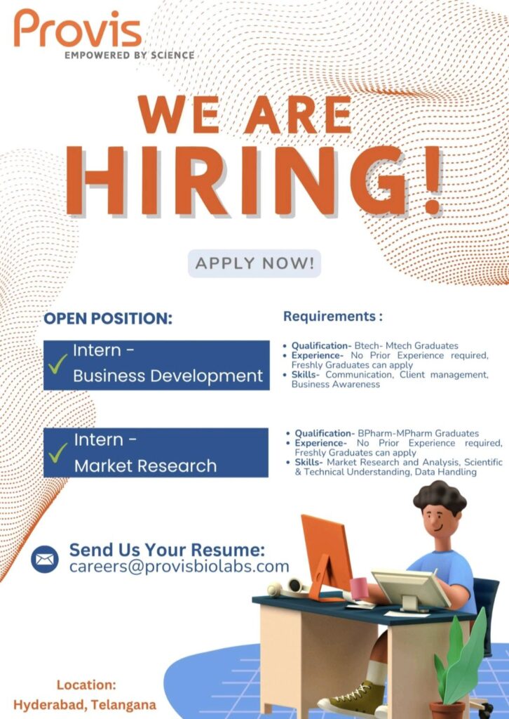 Provis Biolabs is Hiring Interns