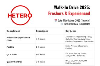 Hetero Labs Walk-In Interview – Formulation Injectable | Multiple Openings
