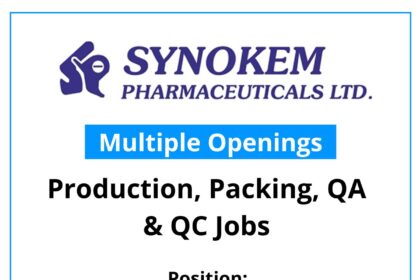 Synokem Lifesciences Hiring in Haridwar