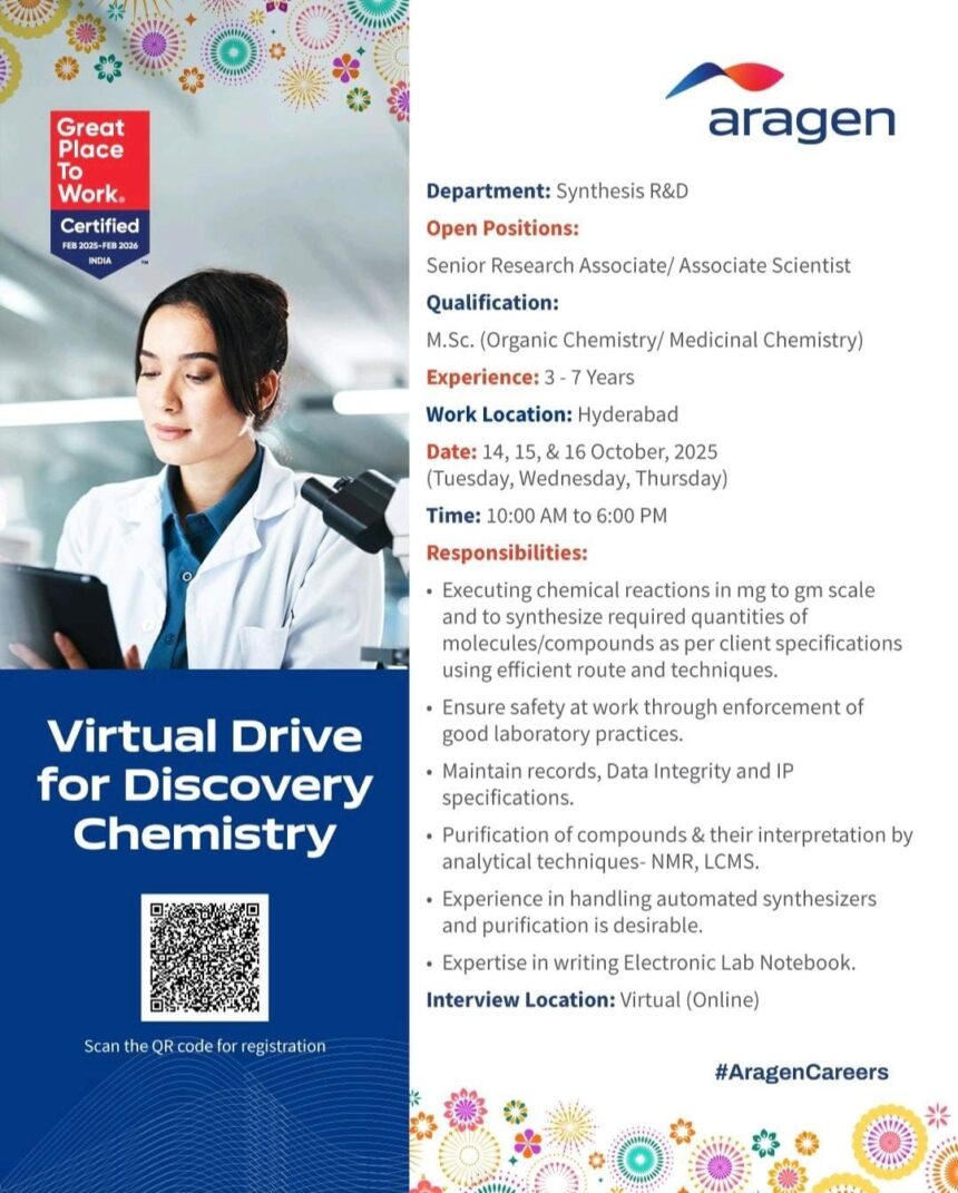 Aragen Life Sciences Announces Virtual Drive for Discovery Chemistry ...