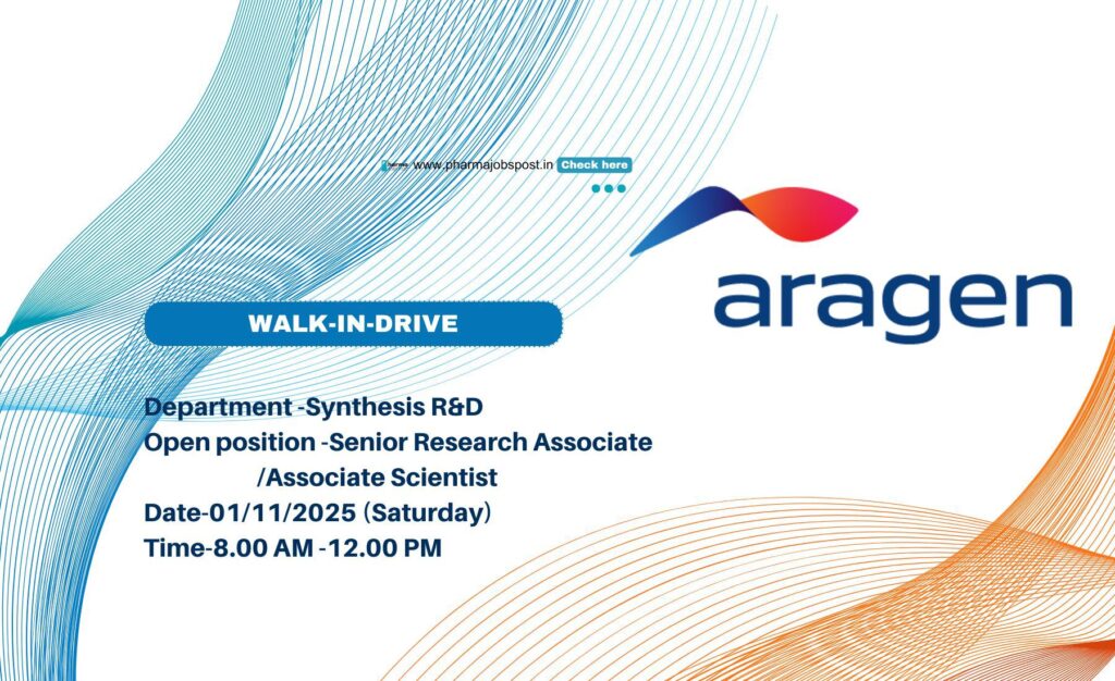 Walk-In Drive for Senior Research Associate / Associate Scientist