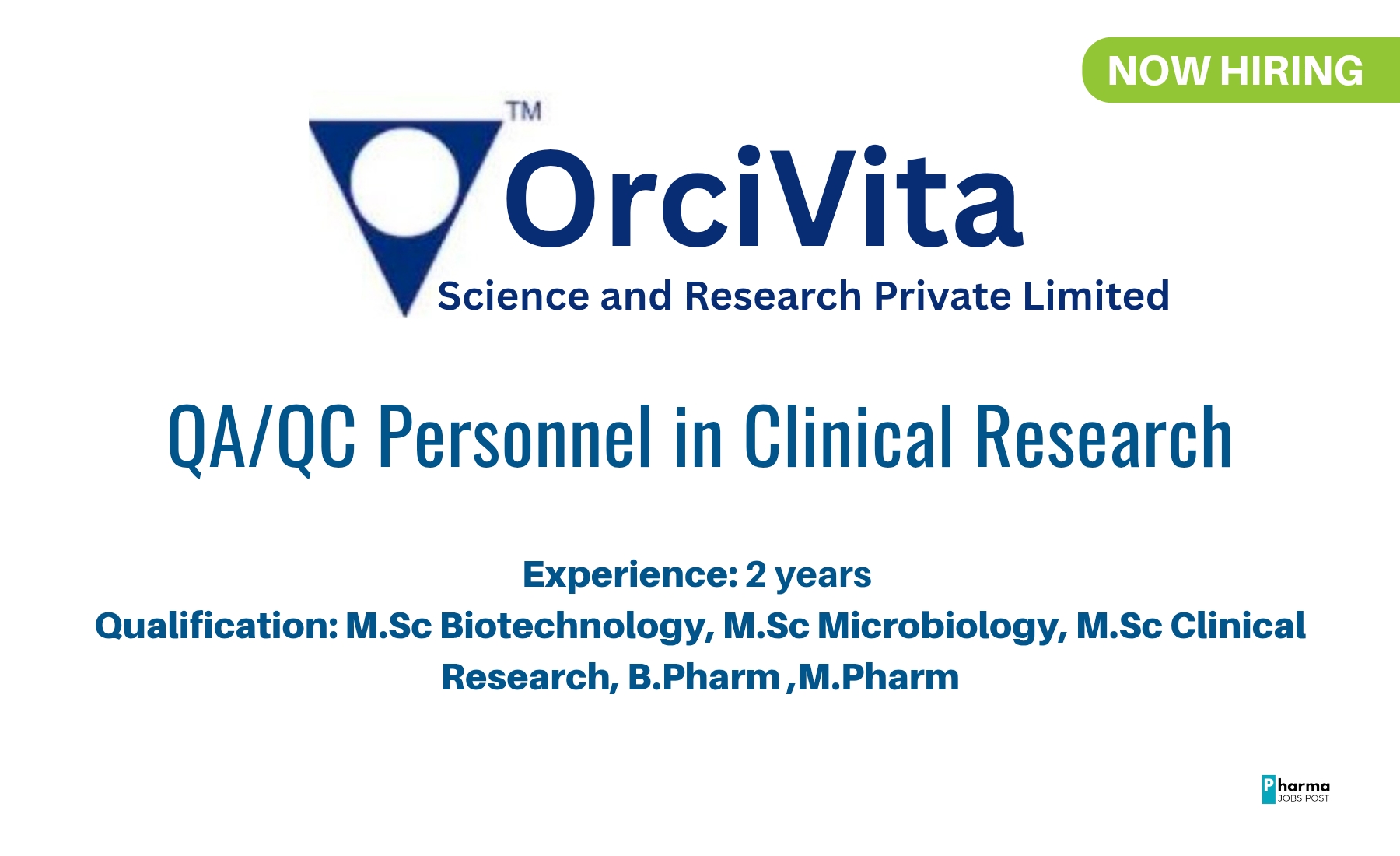 OrciVita Hiring QA/QC Personnel in Clinical Research at Kolkata – Apply ...