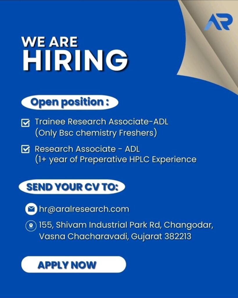 Trainee & Experienced Research Associate Role at Aral Research Pvt. Ltd