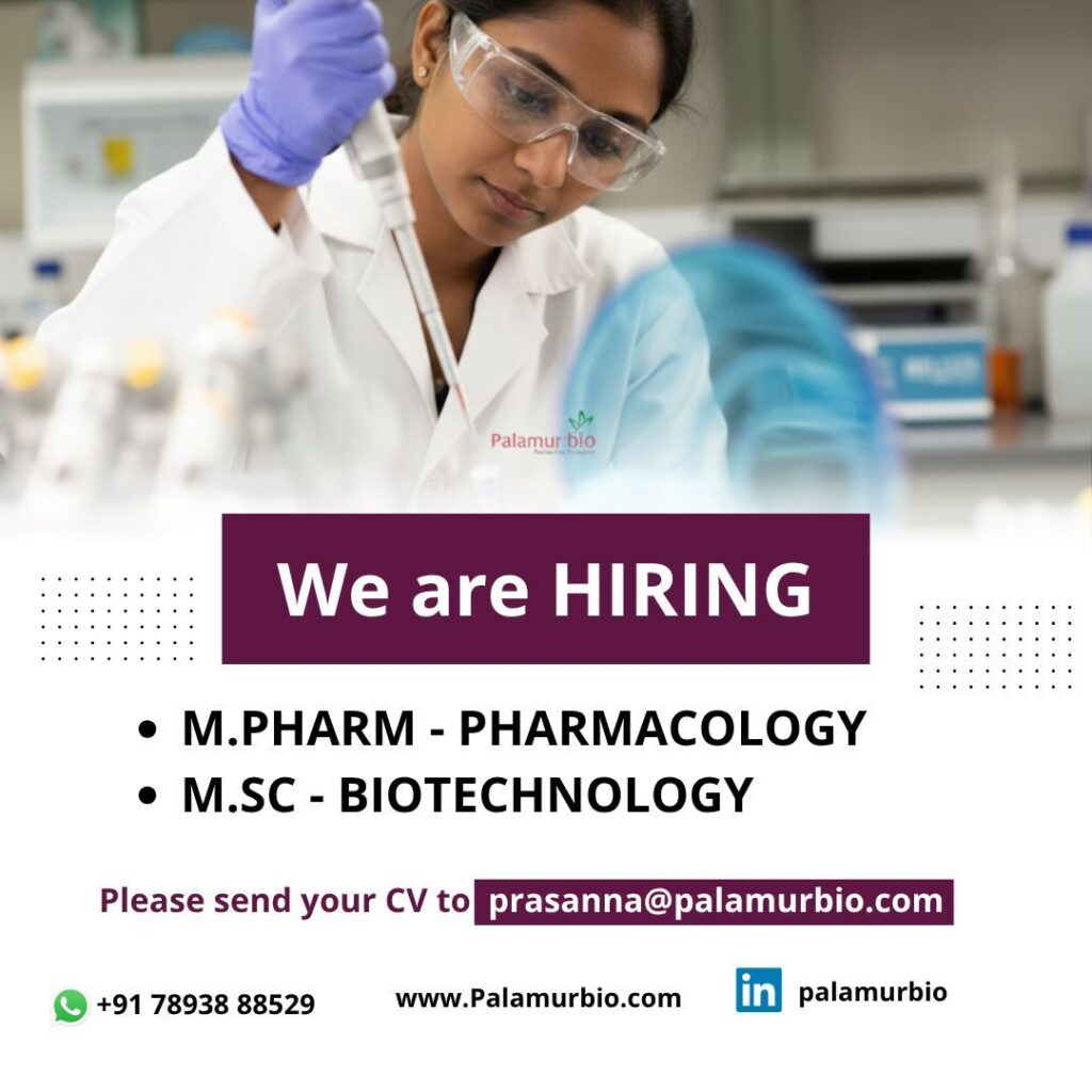 Palamur Biosciences Hiring for M.Pharm & M.Sc Freshers