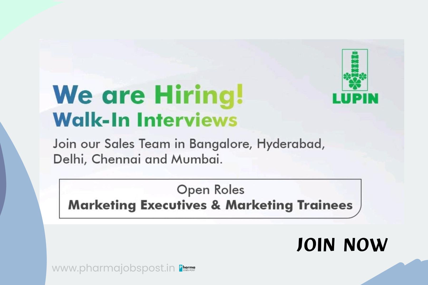 Walk In Interviews Sign Lupin Walk-In Interviews 2025 โ Hiring Marketing Executives & Marketing ...