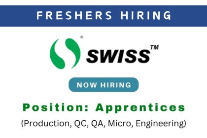 Swiss Parenteral Limited Is Hiring Apprentices