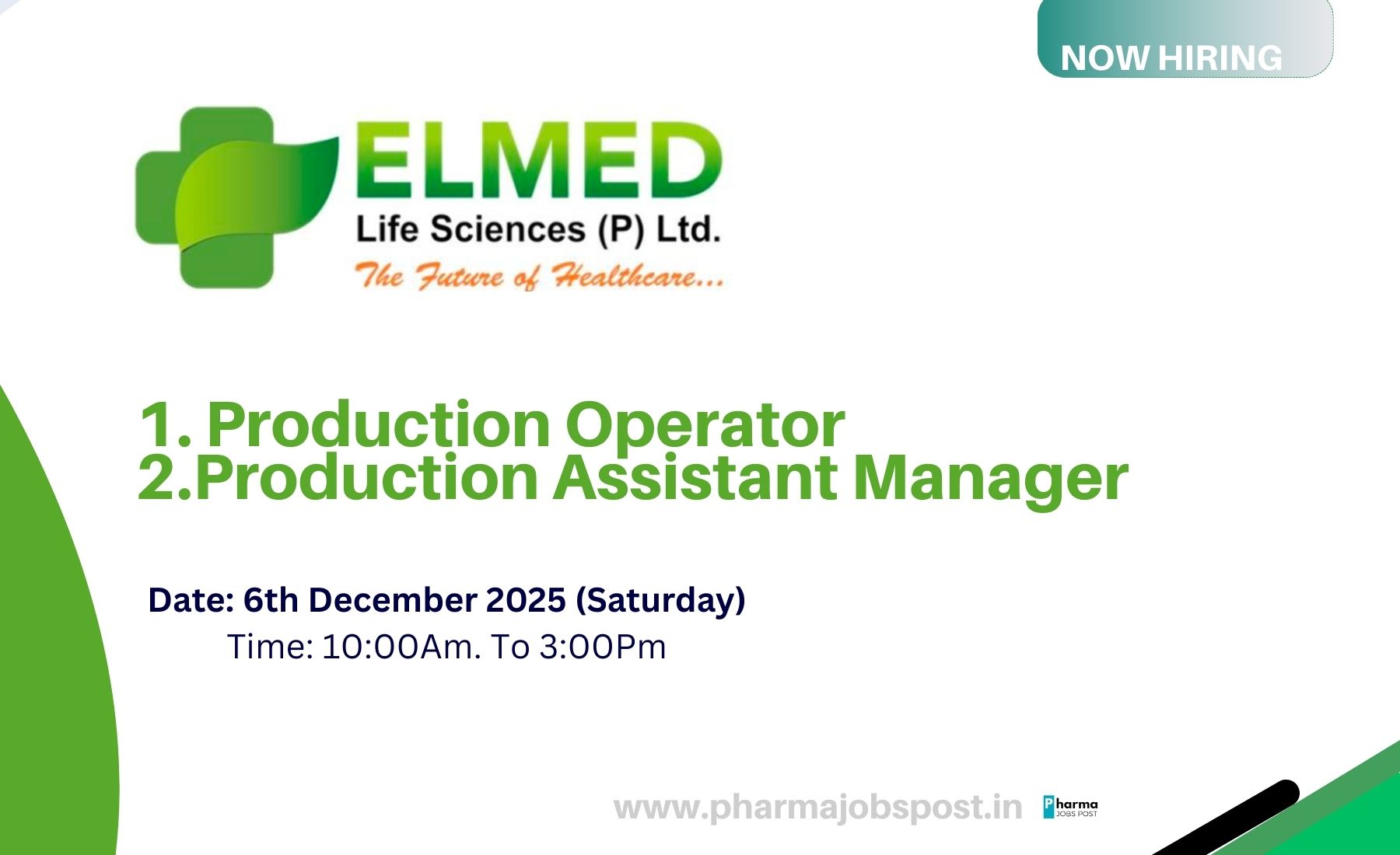Elmed Life Sciences Announces Walk-In Interview for Production Roles on ...