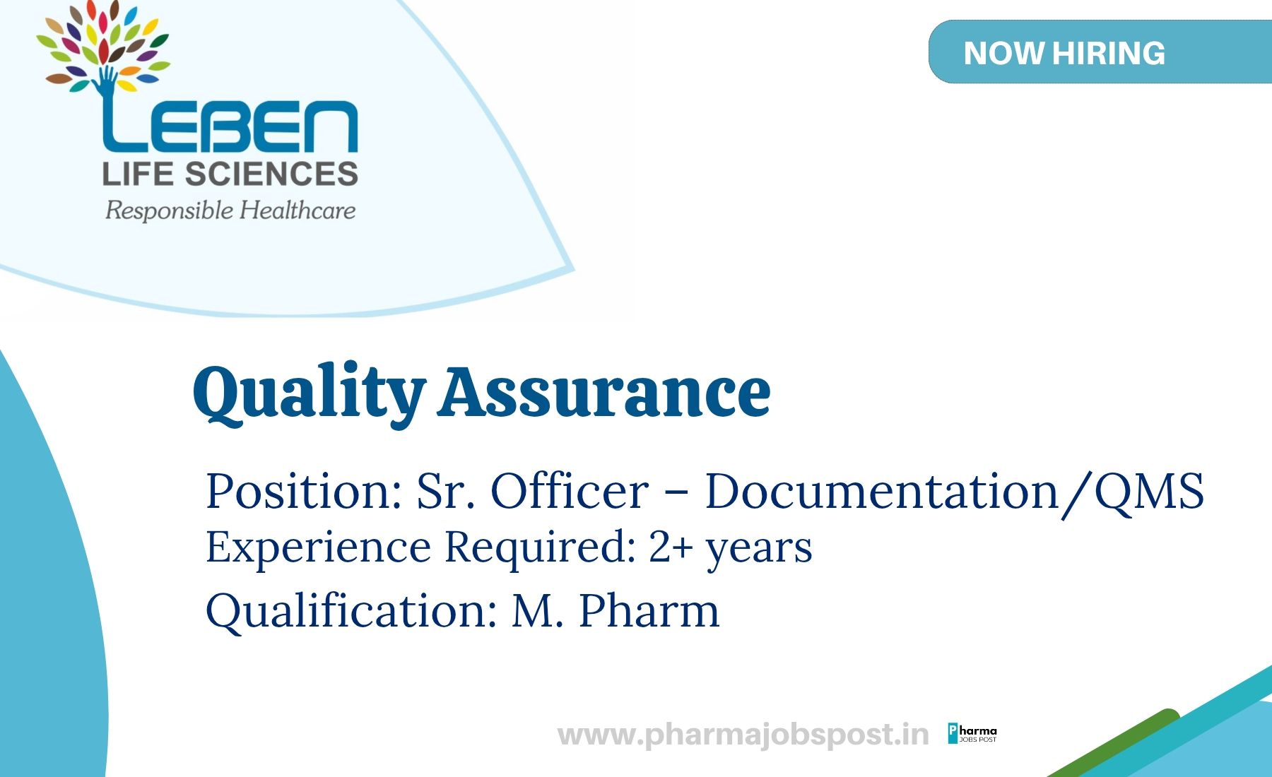 Leben Life Sciences Pvt. Ltd. Announces Opening for Sr. Officer in ...