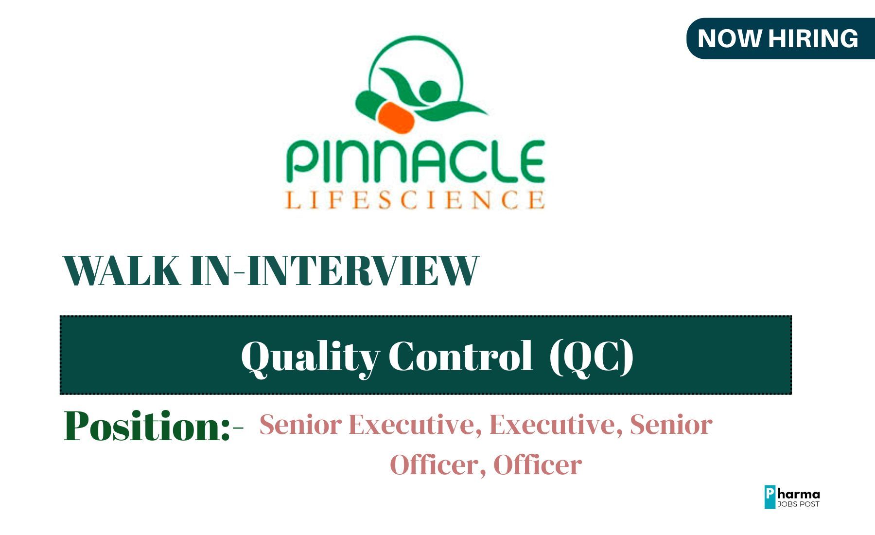 Pinnacle Life Science Pvt. Ltd. Hiring Quality Control Professionals ...