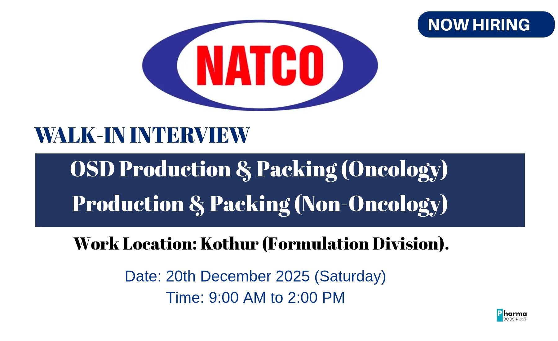 Natco Pharma Walk-In Interview 2025: Exciting Career Opportunities in ...