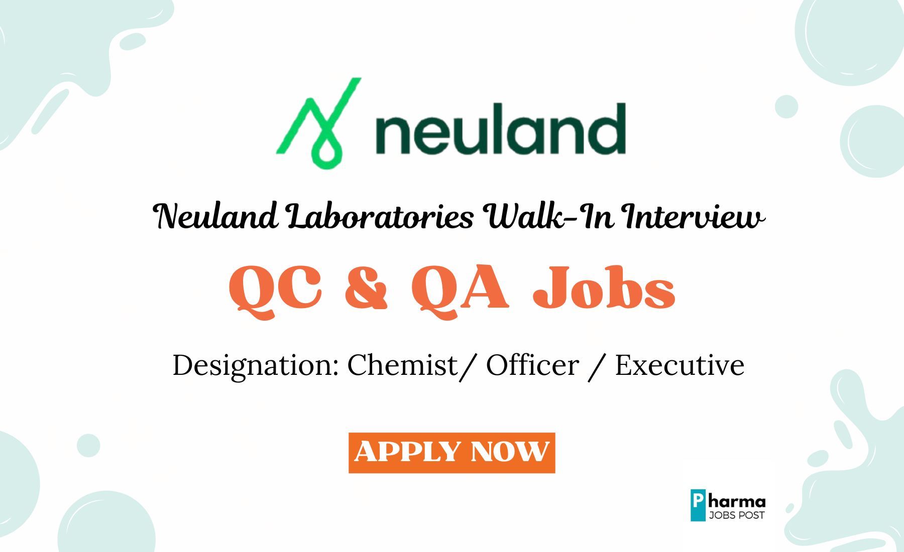 Neuland Laboratories Walk-In Interview for QC & QA Jobs | Peptide API ...
