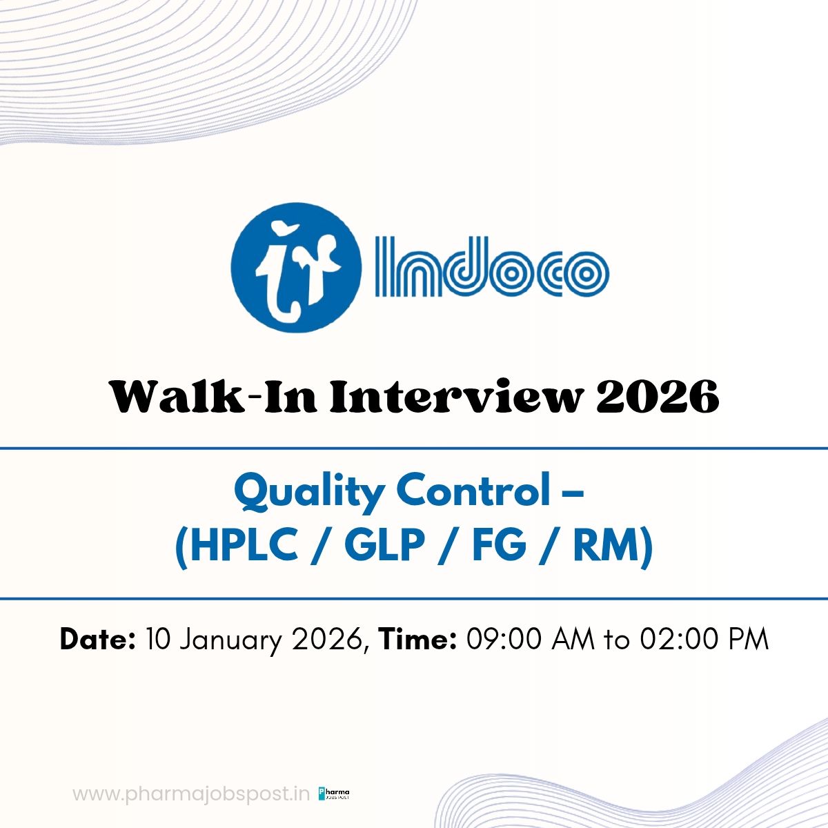 Indoco Remedies Walk-In Interview 2026 for Quality Control Jobs in ...