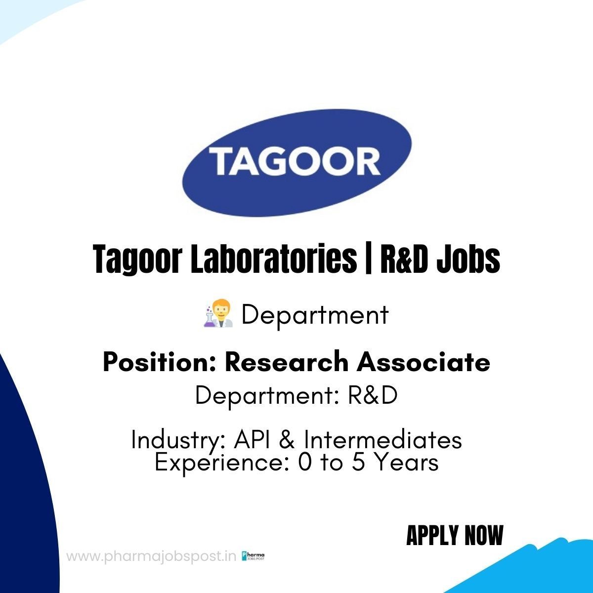 Walk-In Interview for Research Associate – Tagoor Laboratories | R&D ...