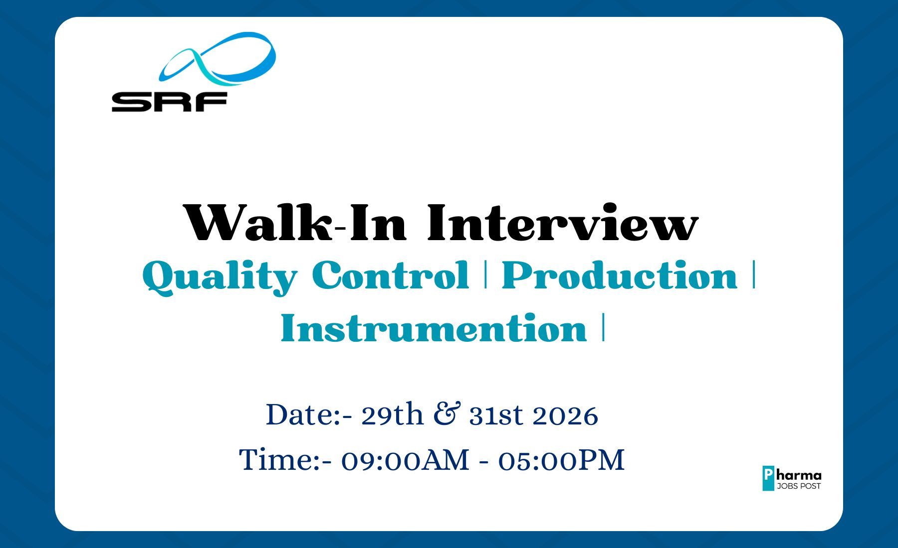 Career Opportunities at SRF Limited: Walk-In Interviews in Maharashtra ...
