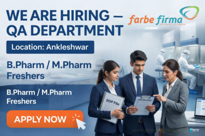 Farbe Firma Pvt Ltd Hiring Freshers for QA Department in Ankleshwar