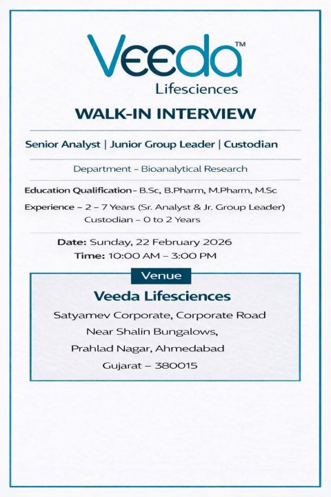 Veeda Lifesciences Conducting Walk-In Drive for BRD Department