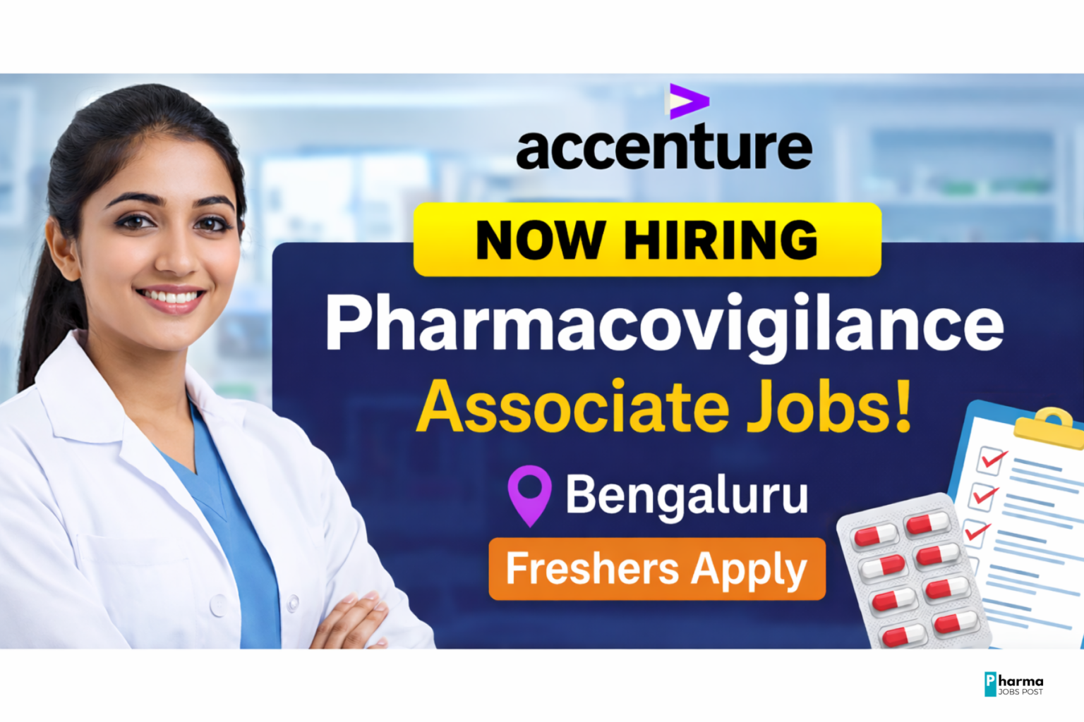 Freshers Pharmacovigilance Job at Accenture | B.Pharm, M.Pharm, MSc Eligible
