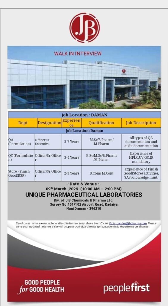 QA, QC & Store Jobs at Daman