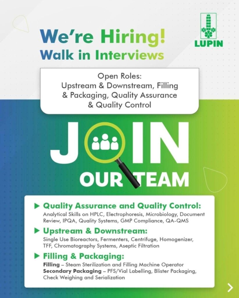 Lupin Walk-In Interview 2026 